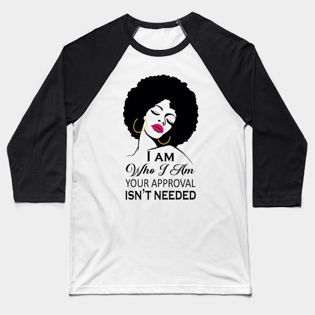 Black Queen Lady Curly Natural Afro African American Ladies Baseball T-Shirt by Xonmau